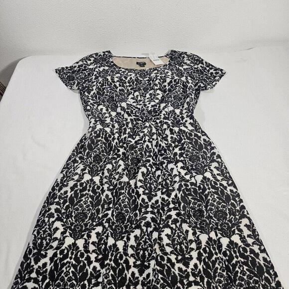 J Crew Damask Print Dress Black Size 0 - Picture 2 of 6